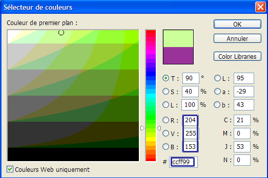 sélecteur de couleurs de Photoshop