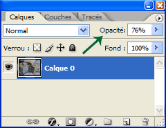 opacité - transparence -  photoshop